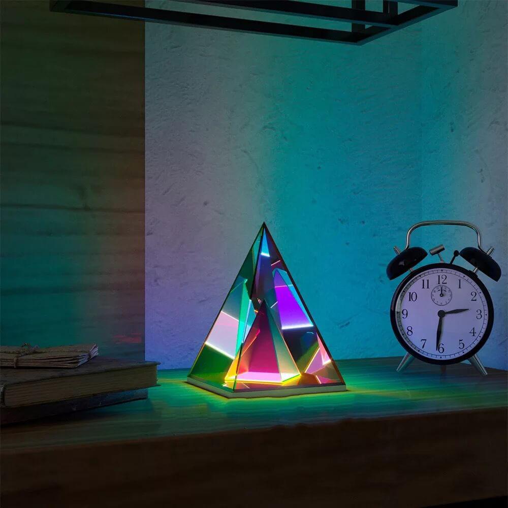 Magic Cube Box Triangle Acrylic Color LED Table Lamp