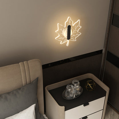 مصباح حائط LED إبداعي على شكل ورقة القيقب من الأكريليك بتصميم آرت ديكو الحديث