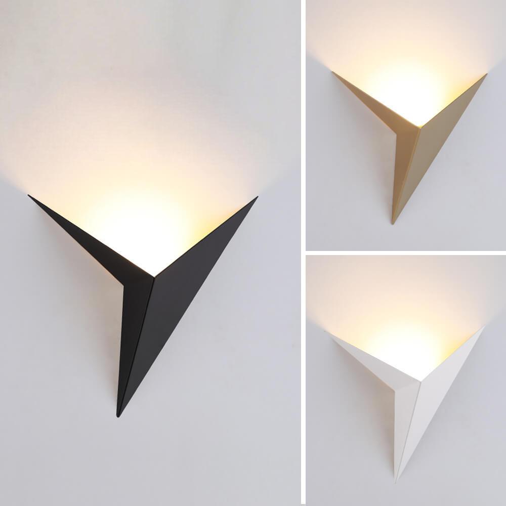 Modern Metal Shaped Triangle 1-Light LED Wall Sconce Lamps