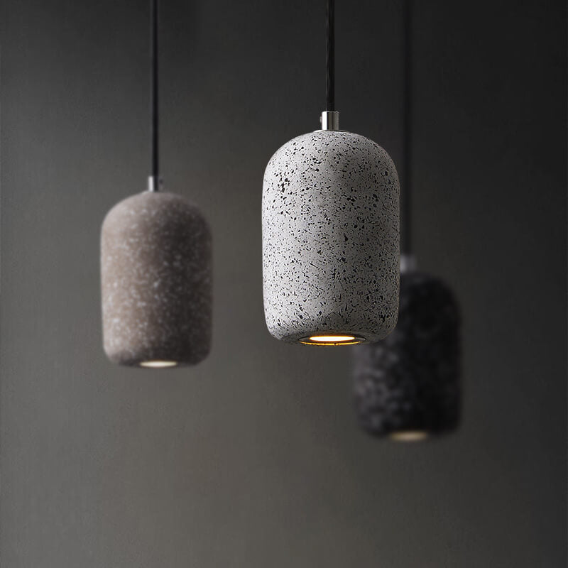 Modern Terrazzo Cylindrical LED Cement LED Pendant Light