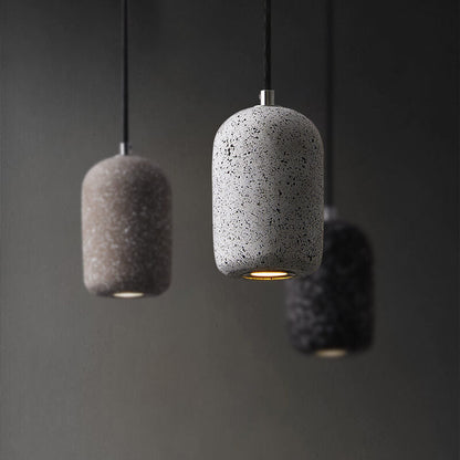 Modern Terrazzo Cylindrical LED Cement LED Pendant Light