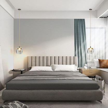 Modern Clear Glass 1-Light Cube Pendant Light
