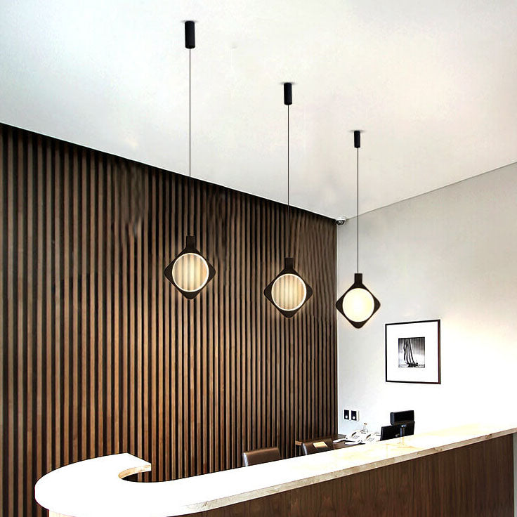 Modern Minimalist Black Geometrical Shape 1-Light LED Pendant Light