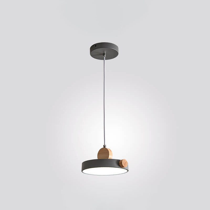 مصباح معلق LED أحادي المصباح على شكل أسطوانة معدنية بتصميم بسيط إسكندنافي