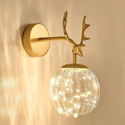 Modern Antler Glass Ball LED Wall Sconce Lamps