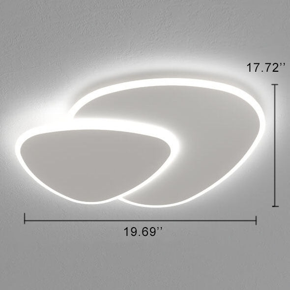 Minimalist 1-Light Two Round Changeable Tunable White LED Flush Mount Lighting