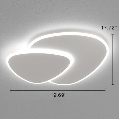 Minimalist 1-Light Two Round Changeable Tunable White LED Flush Mount Lighting