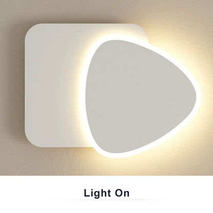 Simple 1-Light LED Round Rounded Triangle Armed Sconce Lamp