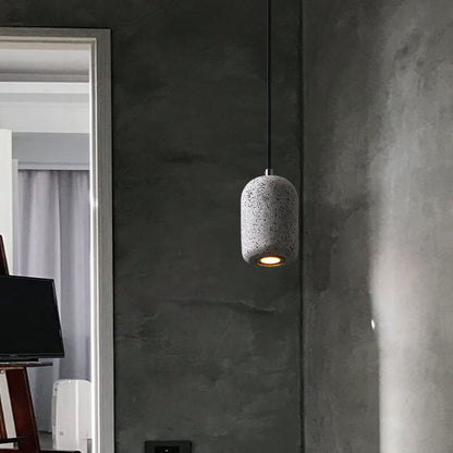 Modern Terrazzo Cylindrical LED Cement LED Pendant Light