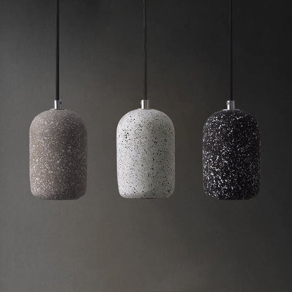Modern Terrazzo Cylindrical LED Cement LED Pendant Light