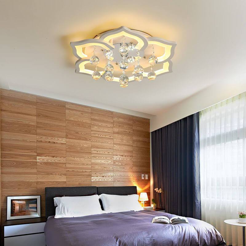 Modern Crystal Ball 20-Light Flower LED Flush Mount Lighting