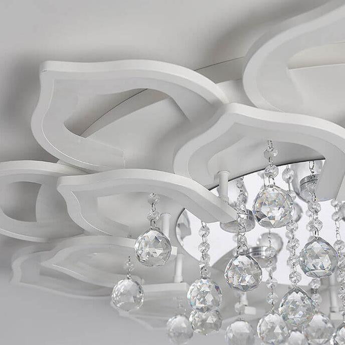Modern Crystal Ball 20-Light Flower LED Flush Mount Lighting
