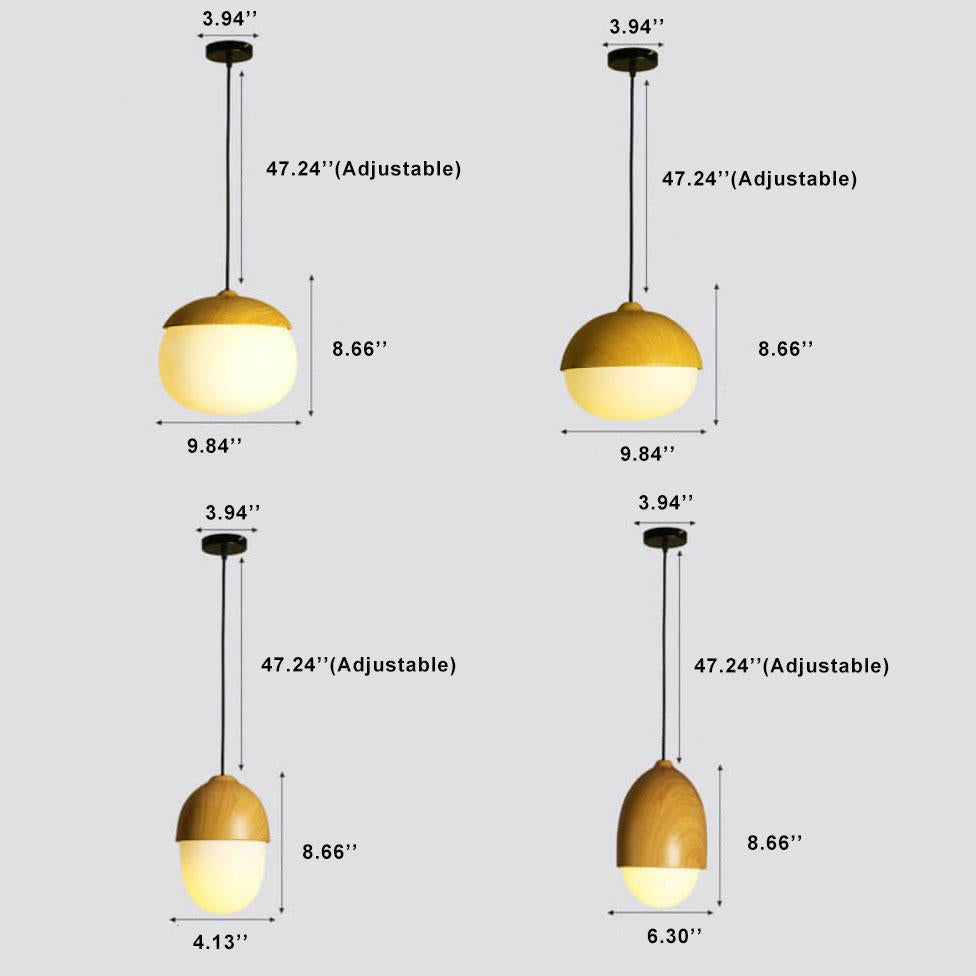 Modern Beige Nut 1-Light Globe Pendant Light