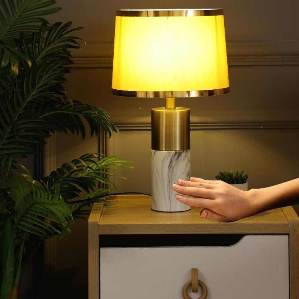Nordic Fabric Column 1-Light Dimmer Touch Table Lamp