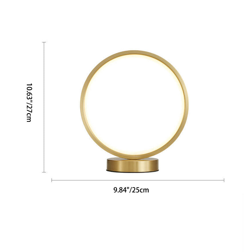 Modern Minimalist Circle Copper Silicone LED Table Lamps For Bedroom