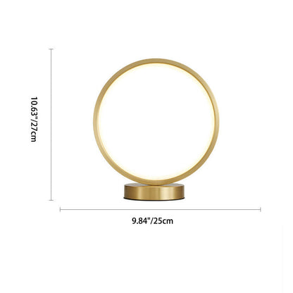 Modern Minimalist Circle Copper Silicone LED Table Lamps For Bedroom