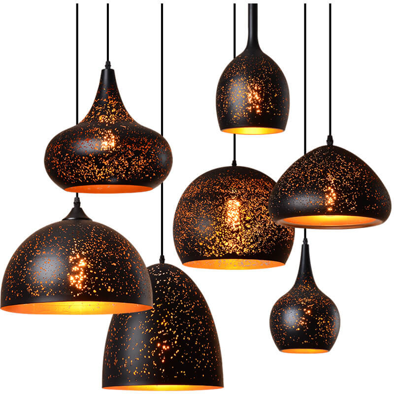 Industrial Rust Iron 1-Light Pendant Light 7 Design