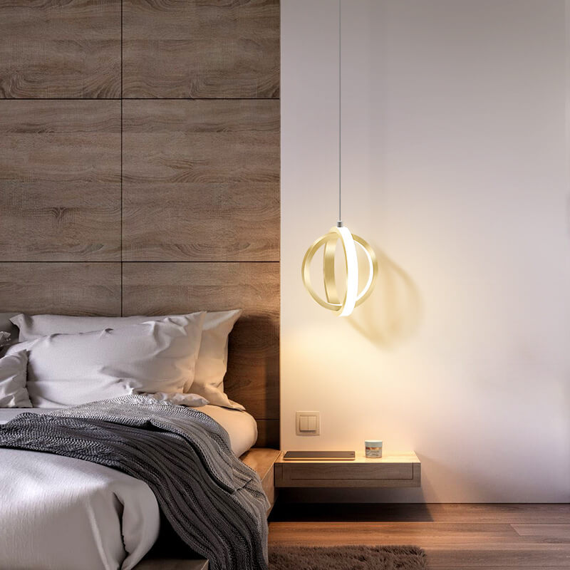 Minimalist Double Round Shape Metal 1-Light LED Pendant Light