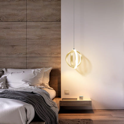 Minimalist Double Round Shape Metal 1-Light LED Pendant Light