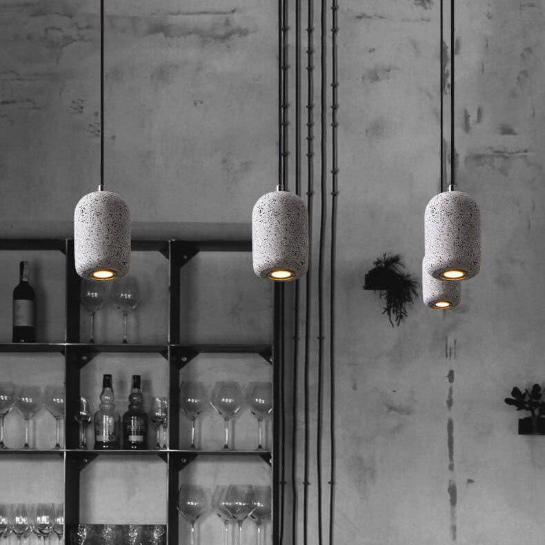 Modern Terrazzo Cylindrical LED Cement LED Pendant Light