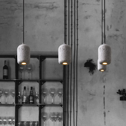 Modern Terrazzo Cylindrical LED Cement LED Pendant Light