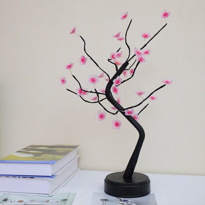 Bonsai Tree Light Plum Blossom Light Remote Control Small Led Table Lamps