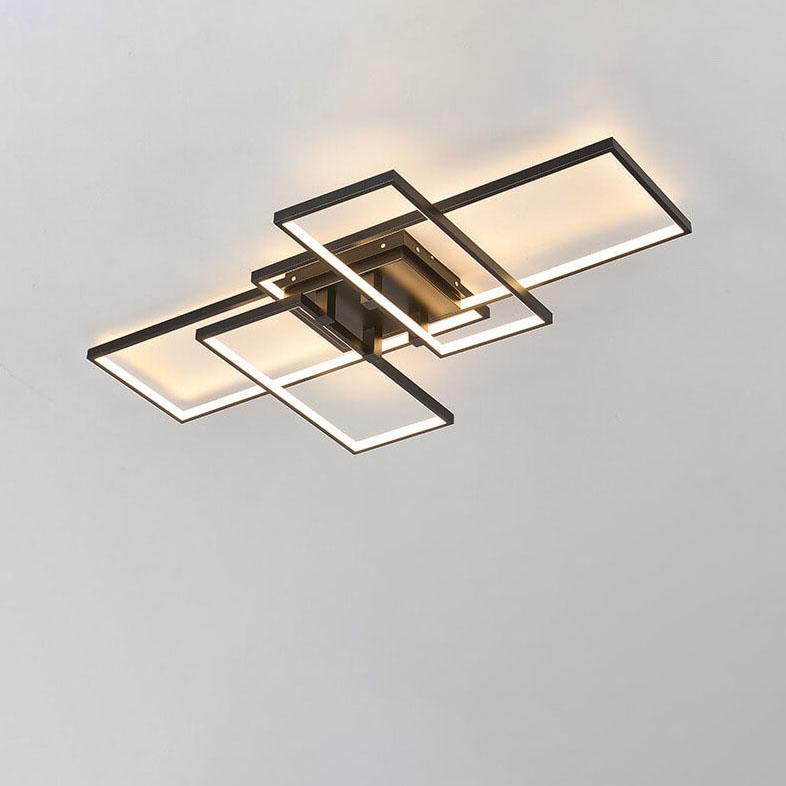 Modern Creative Splicing Rectangular Aluminum LED Flush Mount Ceiling Light