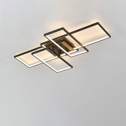 Modern Creative Splicing Rectangular Aluminum LED Flush Mount Ceiling Light