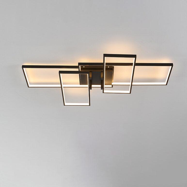 Modern Creative Splicing Rectangular Aluminum LED Flush Mount Ceiling Light