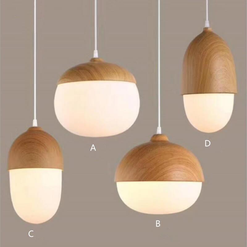 Modern Beige Nut 1-Light Globe Pendant Light