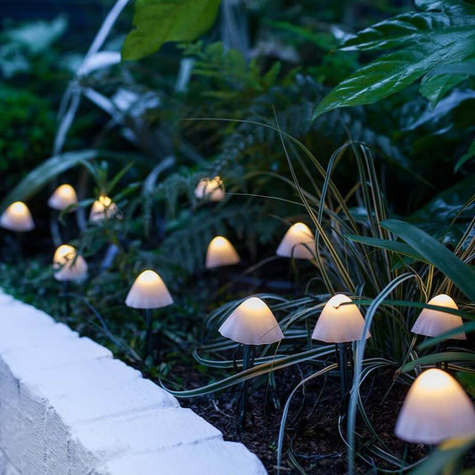 Solarbetriebene LED-Pilzleuchten für den Außenbereich, Lichterkette für die Terrasse 