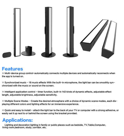 Creative Long Strip RGB 1-Light LED Table Lamp