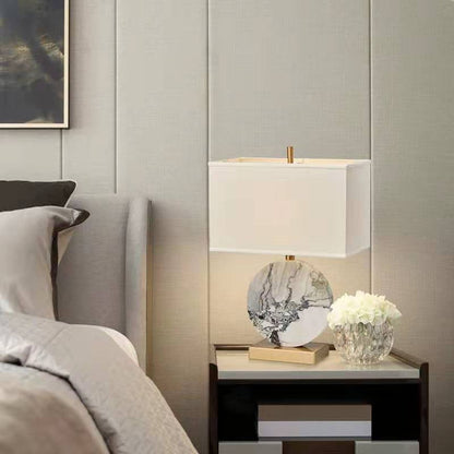 Chinese Simple Marble Texture 1-Light Table Lamp
