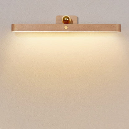 Modern Simplicity Wooden Long Bar Touch LED Mirror Front Light USB Wall Sconce Lamp