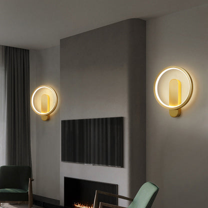 Creative Brass Circle LED Luxury Wall Sconce Lamp