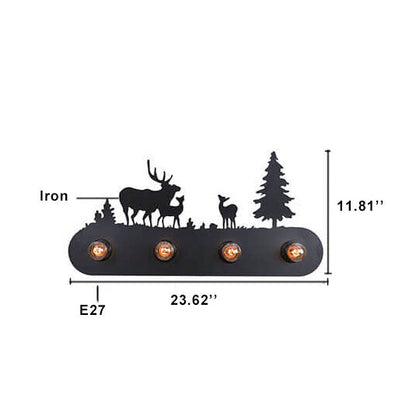 مصباح حائط إبداعي من الحديد المطاوع بأربعة مصابيح 