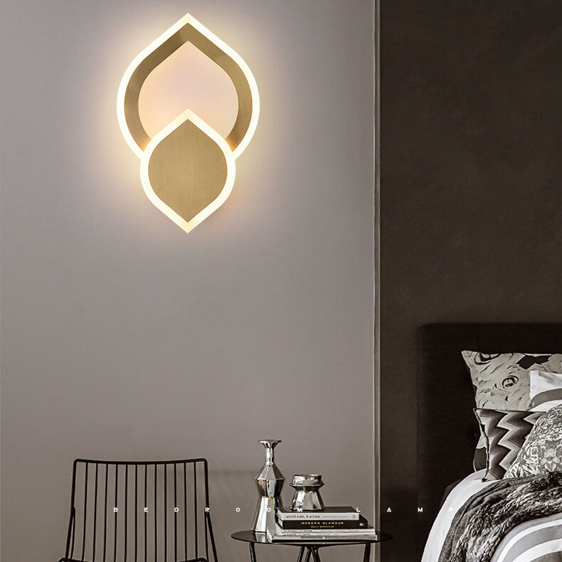 مصباح حائط LED حديث على شكل ورقة شجر، مزود بضوء واحد، وثلاثة ألوان قابلة للتغيير 