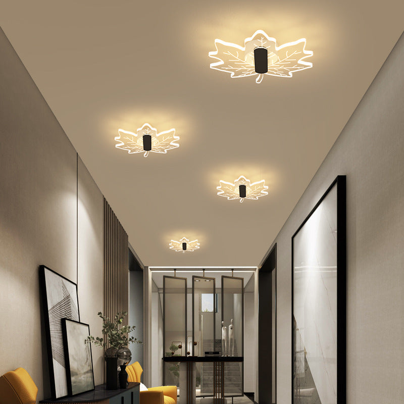 مصباح حائط LED إبداعي على شكل ورقة القيقب من الأكريليك بتصميم آرت ديكو الحديث