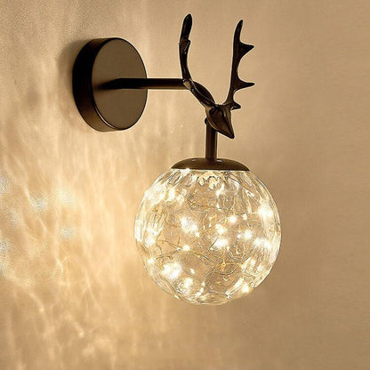 Modern Antler Glass Ball LED Wall Sconce Lamps