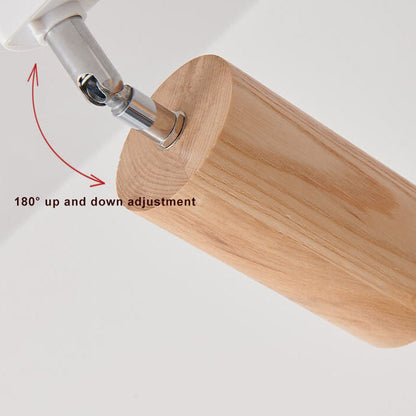 Nordic Wooden Track Lighting 1/5- Light LED Flush Mount Ceiling Light
