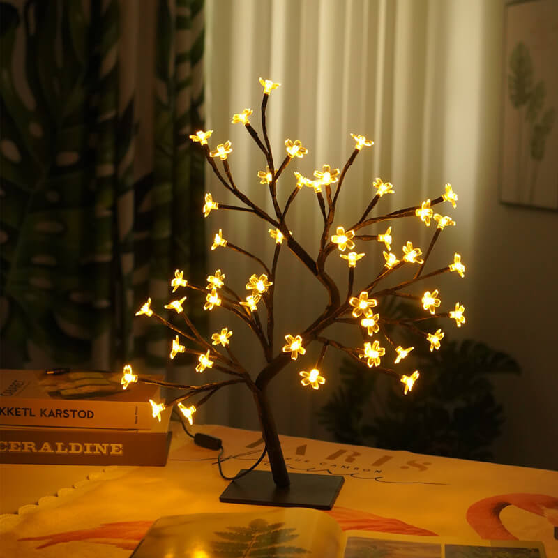 48 Light Blossom Cherry Blossom Tree Light USB Decoration LED Tree Table Lamp