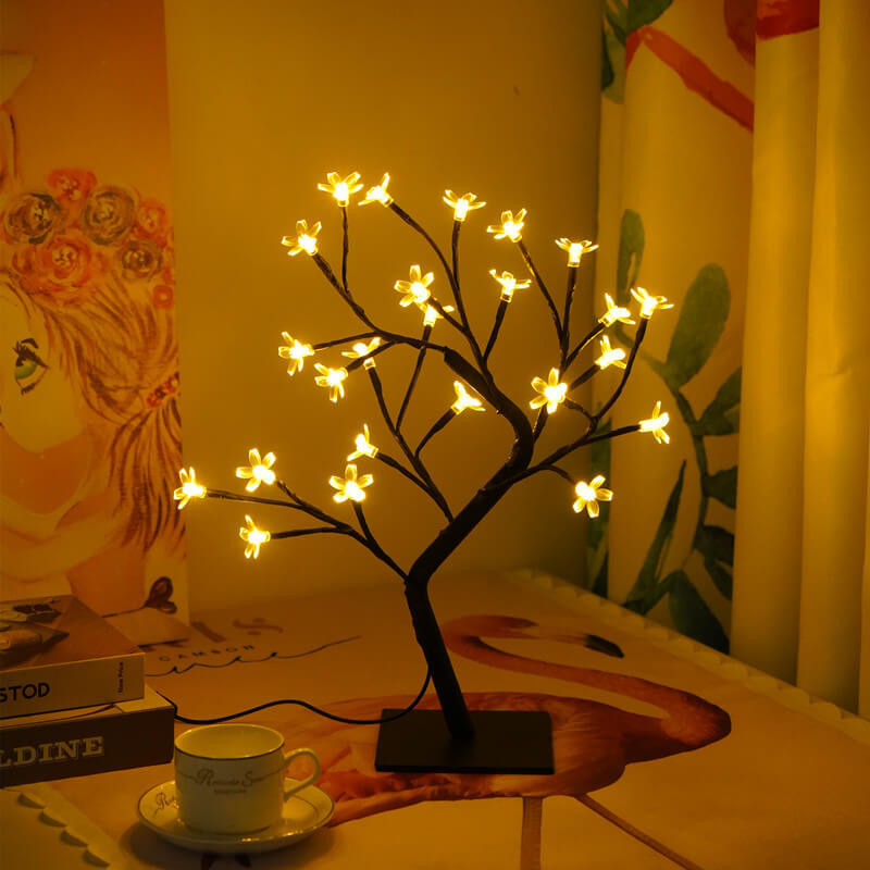 48 Light Blossom Cherry Blossom Tree Light USB Decoration LED Tree Table Lamp