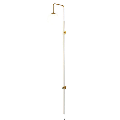 Modern Simplicity Glass Shade Full Copper Long Bar 1-Light Wall Sconce Lamp