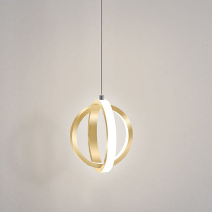 Minimalist Double Round Shape Metal 1-Light LED Pendant Light