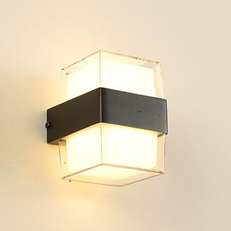 モダンな防水スクエアLED 1灯屋外壁取り付け用燭台ランプ