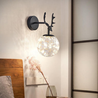Modern Antler Glass Ball LED Wall Sconce Lamps