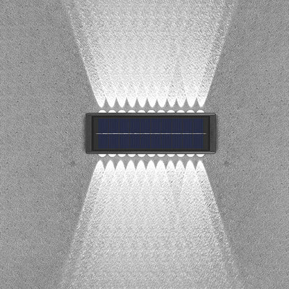 モダンでシンプルなソーラー防水長方形ABS PVC LED壁取り付け用燭台ランプ（屋外パティオ用） 