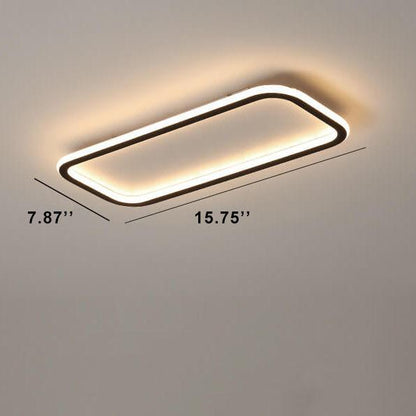 Minimalist 1-Light Linear Acrylic 3 Color Changeable LED Flush Mount Lighting