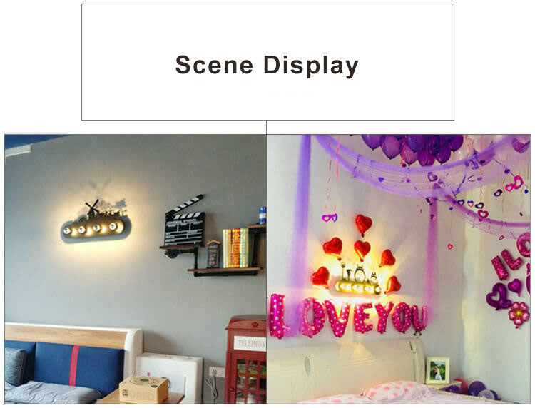 مصباح حائط إبداعي من الحديد المطاوع بأربعة مصابيح 