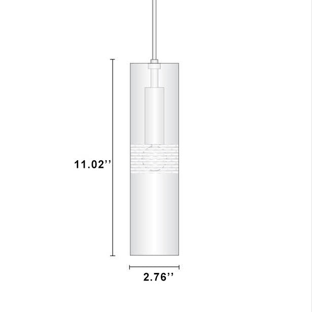 Modern Crystal Cylinder Shape 1-Light Pendant Light
